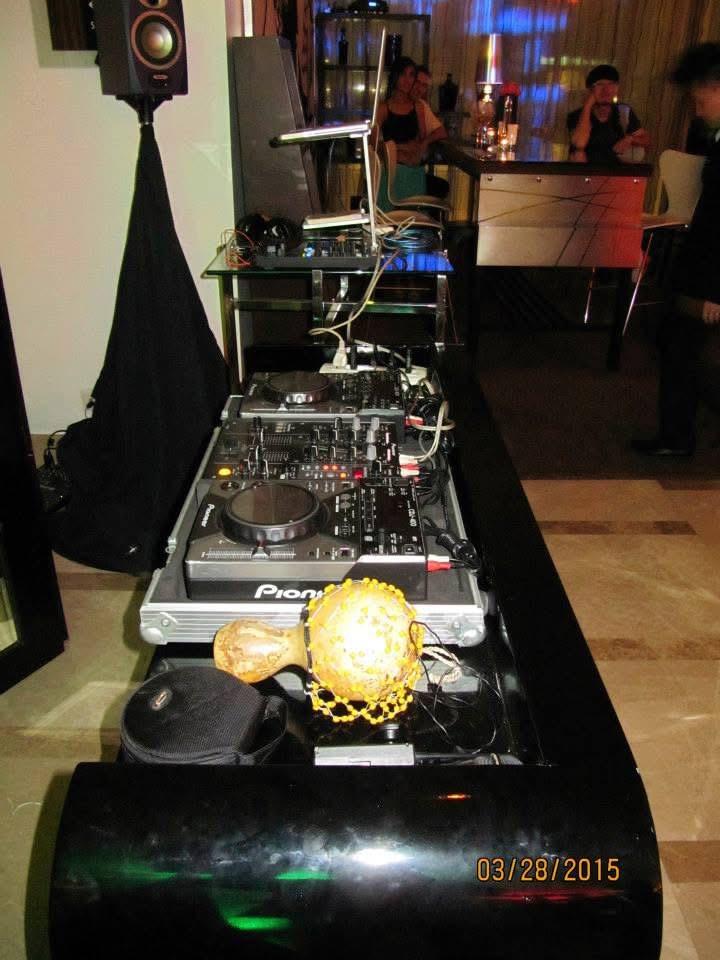 DJ equipment and percussion used during the SALSA CONCEPT® Asia tour evening in Bangkok.